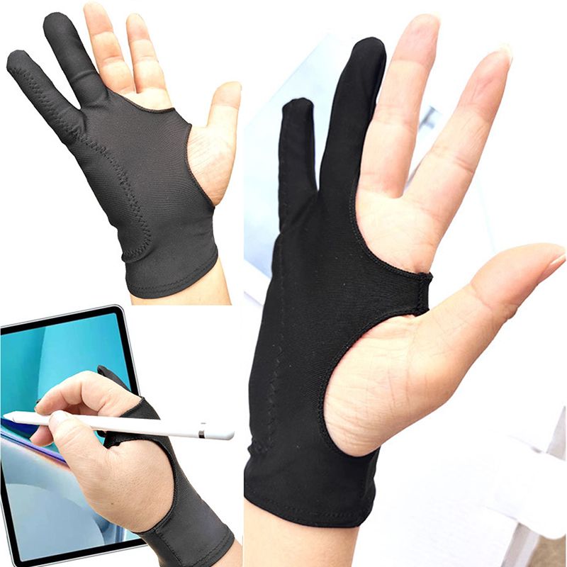 Two-Fingers Anti-fouling Anti-touch Painting Drawing Goe Anti-Fouling For Tablet IPad Screen Board Right/Left Glove_voghion.com