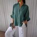 Camicia da donna in cotone e lino con design a cravatta sul retro_voghion.com