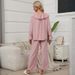 Spring And Autumn Pink Loose Casual Comfortable Pajamas Homewear 2-piece Set_voghion.com