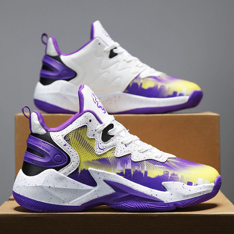 new basketball shoes men's fashion running sports dad shoes parent child style high top comfortable breathable ball shoes men's shoes_voghion.com