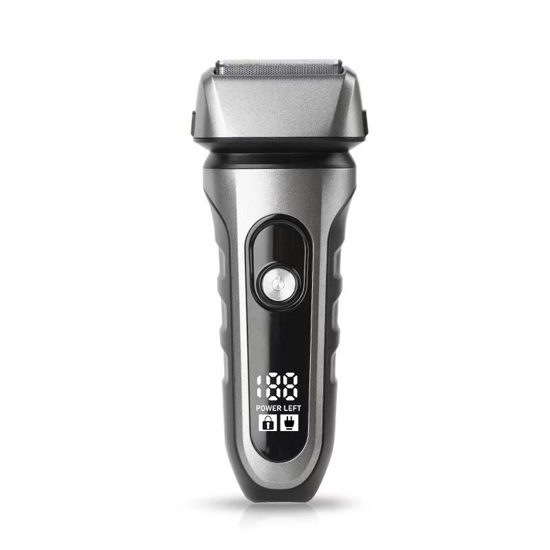 Men's Electric Shaver - Rechargeable 2-Blade Rotary Shaver With Floating Head, IPX7 Waterproof, LED Display, 90-Min Runtime, Ultra-Quiet_voghion.com