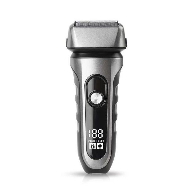 Men's Electric Shaver - Rechargeable 2-Blade Rotary Shaver With Floating Head, IPX7 Waterproof, LED Display, 90-Min Runtime, Ultra-Quiet_voghion.com