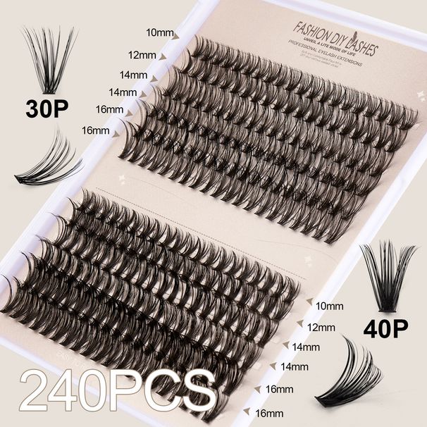 Rzęsy DIY Klastry Segmentowane Sztuczne Rzęsy Pojedyncze Klastry Naturalne 30P/40P Skręt Dla Uroczego Makijażu Oczu_voghion.com