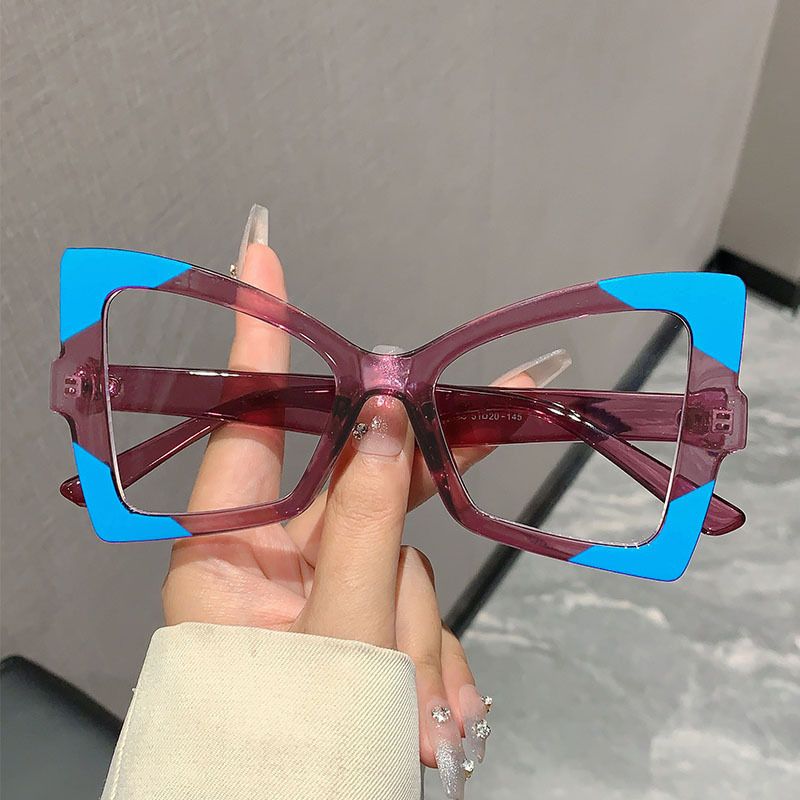 New Irregular Butterfly Frame High-end Sensory Plain Face Slimming Anti Blue For Women, Trendy And Fashionable Flat_voghion.com