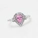 Pink Color Zircon Women's Water Droplet Micro Set Full Simulation Diamond Ring_voghion.com