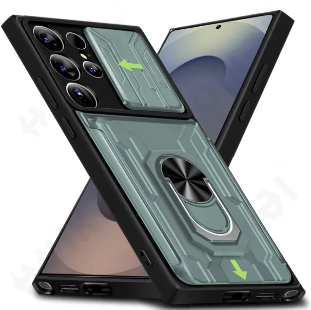 Ovitek za Samsung Galaxy S25 Ulltra S25 Plus S25 4G 5G stojalo magnetni drsnik kamera držalo za kartice 360° obroč_voghion.com