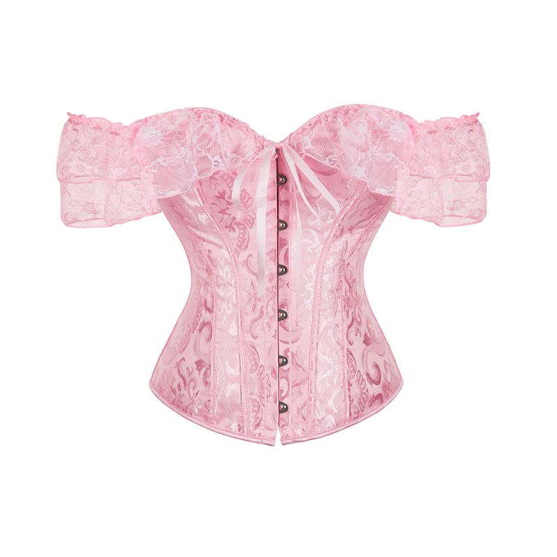 Women's clothing corset women's one-shoulder lace mesh corset sexy fashion stage performance club uniform_voghion.com