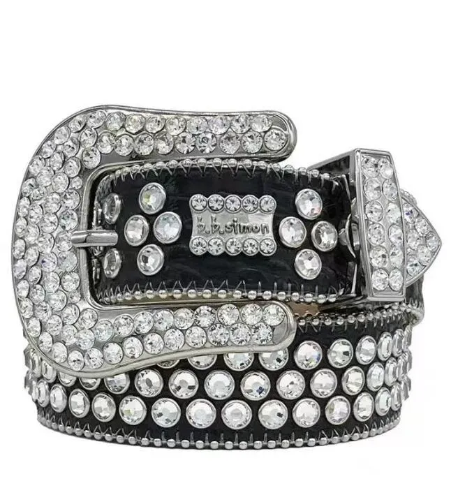 2022 Designer Belt Bb Simon Belts for Men Women Shiny diamond belt on Black Blue white multicolour_voghion.com