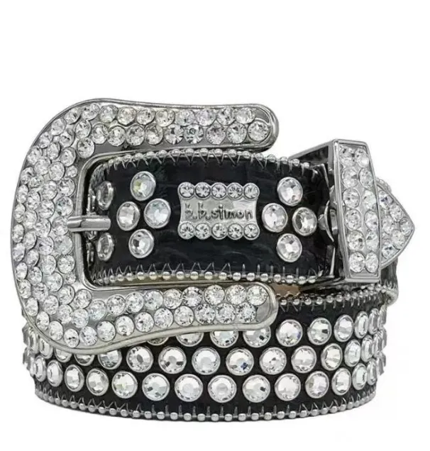 2022 Designer Belt Bb Simon Belts for Men Women Shiny diamond belt on Black Blue white multicolour_voghion.com