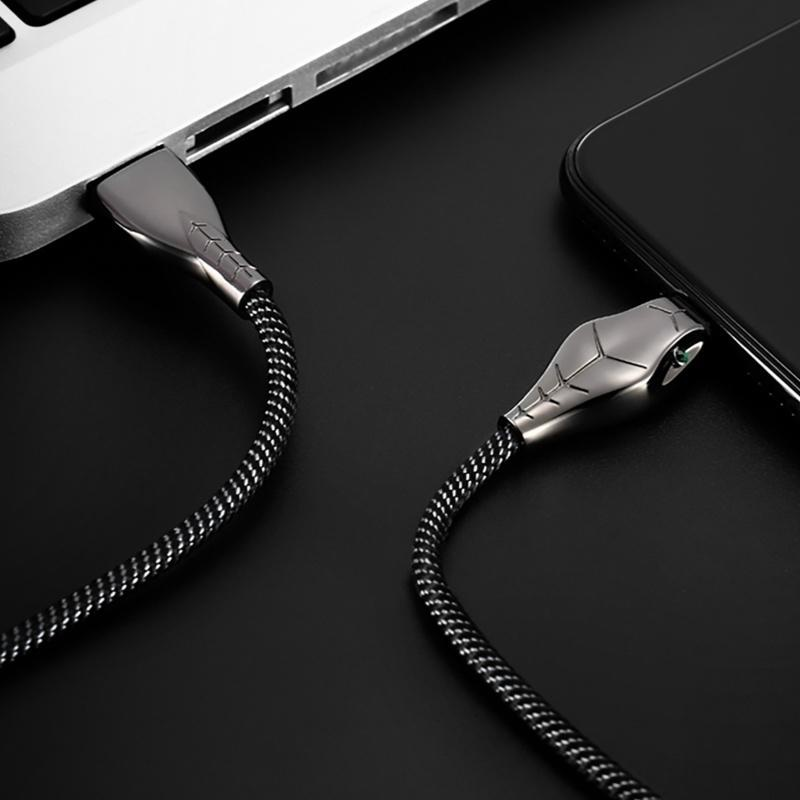 Black Mamba 1M/2M/3M USB Android Type-c iPhone Cable,5A Fast Charging Cables Charger Adapter For iPhone iPad Samsung Huawei Xiaomi Smart Phone_voghion.com