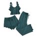 3-Piece Lace-Trimmed Cami Top, Shorts & Long Pants Pajama Set - Versatile For Sleep & Outings_voghion.com