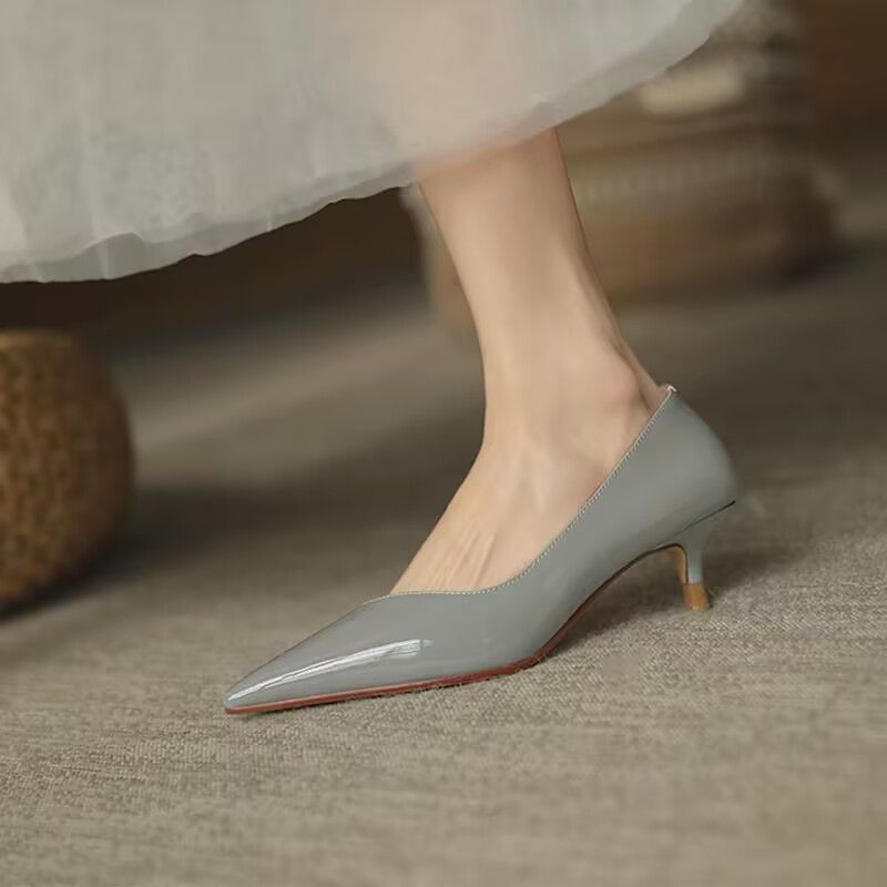 Exquisite~Sharp Pointed Nude Single For Women 2025 New Versatile Temperament Slim High Heels OL Work Shoes_voghion.com