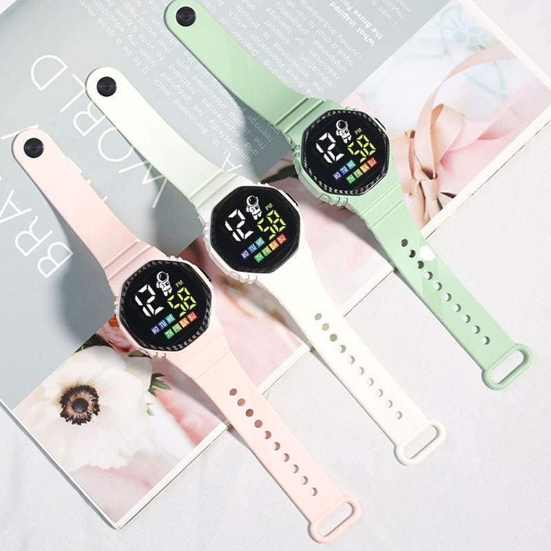 Xinweiqing Electronic Adjustable Button Control Polygonal Dial Date Display LED Astronaut Large Screen Digital Watch_voghion.com