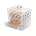 Porta-cotone da 8 once, dispenser trasparente con motivo a rombi, organizer per il bagno, accessori decorativi per riporre i batuffoli di cotone, Apoth_voghion.com