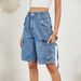2025s Women's Summer New Washed Personality Denim Cargo Shorts_voghion.com
