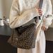 Leopard Print Mommy 2024 Autumn Winter Large Capacity Commuter Crossbody Canvas Tote Casual Single Shoulder Women's Bag_voghion.com