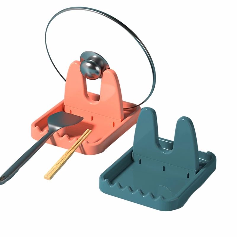 Foldable Pot Lid Rack PP Plastic Spoon Rest Kitchen Organizer for Fork Spatula Rack Pan Cover Tableware Storage Rack_voghion.com