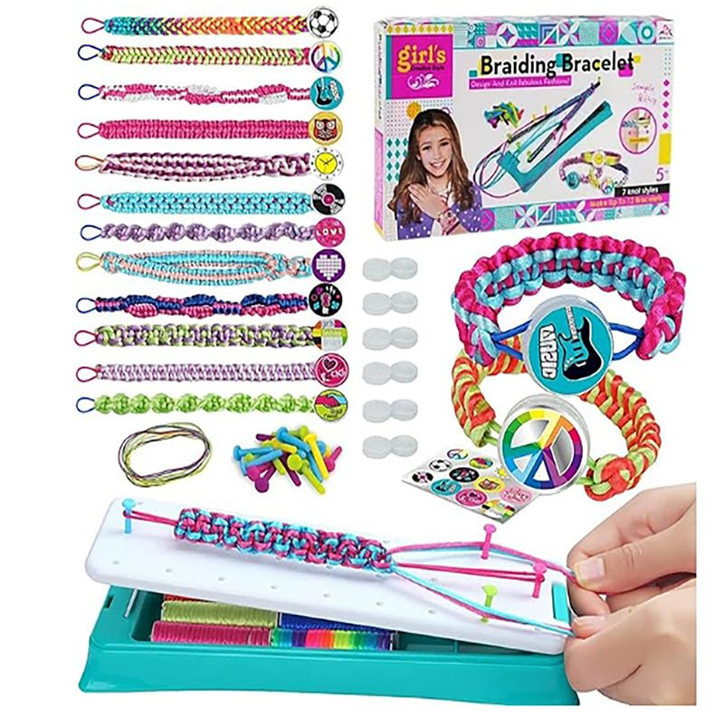 Freundschaftsarmband-Herstellungsset für Mädchen, DIY-Weberei, Handseil, Armband-Materialpaket, Spielzeug-Set_voghion.com