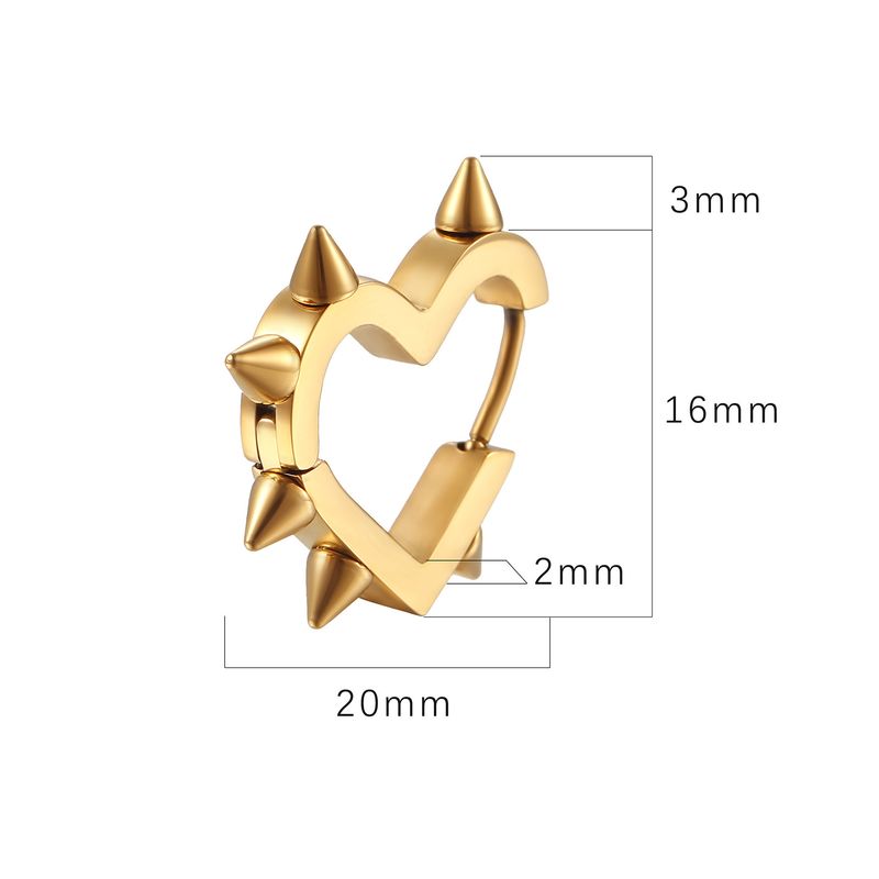 Cross-Border Trend Titanium Hart Puntige Kegel Hip-Hop Stijl Unisex Roestvrij Staal Geometrische Onregelmatige Oorbellen Oor_voghion.com