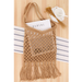 New Hollowed Out Handmade Woven Bag, Grid Tassel Single Shoulder Beach Bag, Trendy Women's Forest Woven Bag_voghion.com