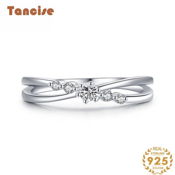 Tancise Anello in argento con zirconi classici Gioielli da donna Promessa di nozze Regalo per feste_voghion.com