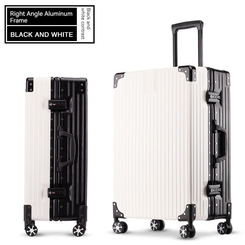 2024 Yeni Çekme Çubuğu Kutusu Evrensel Tekerlek 24 İnç Bavul Erkek Alüminyum Çerçeve Bavul Kadın 26 Retro Biniş Kutusu_voghion.com