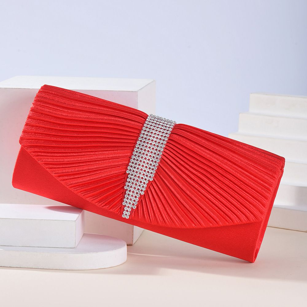 Borse da donna, borse alla moda, pochette da sera rettangolari, borse a tracolla plissettate, all'ingrosso_voghion.com