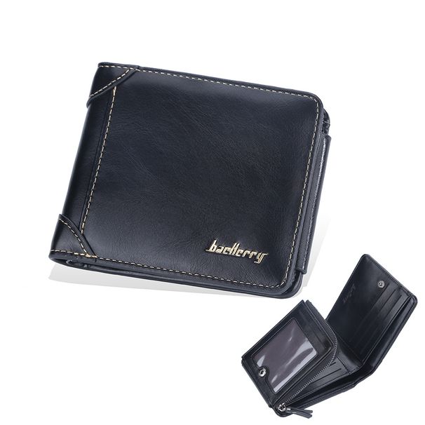 New men's short wallet with multiple card slots, 3 folds, a stylish thin card bag, large capacity, practical and convenient high-end zero wallet_voghion.com