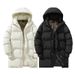 Unisex Winter Puffer Coat With Color Block Design, Thickened Warm Hooded Jacket For Men And Women_voghion.com
