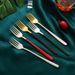 304 Stainless Steel Forks Set - Color-Coated Long Handle Dessert & Steak Forks (Dishwasher Safe Elegant Tableware 4-Piece Set)_voghion.com