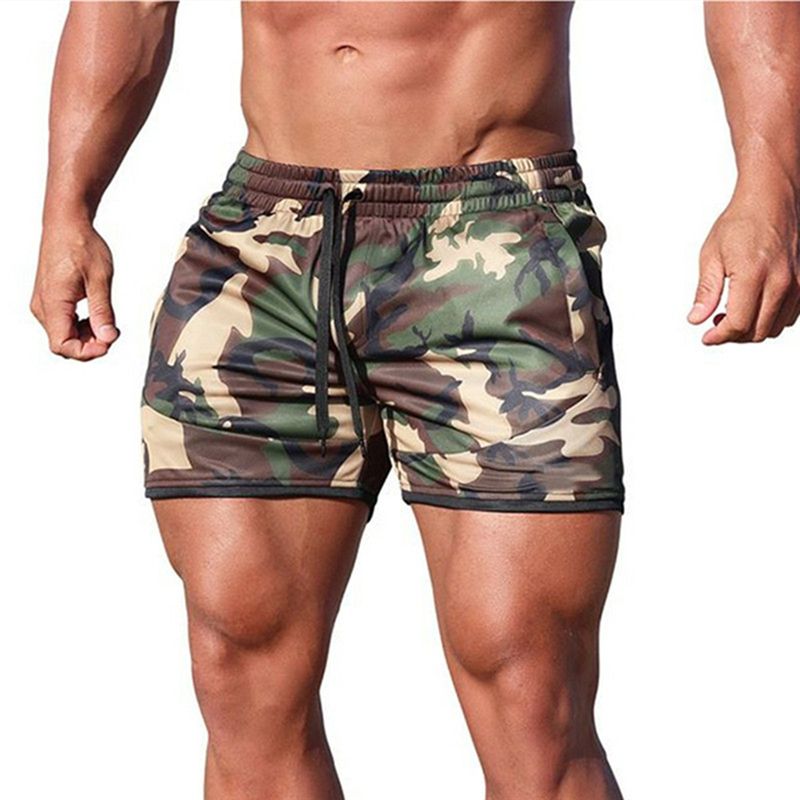 Summer New Fiess Shorts Fashion Breathable Quick-Drying Gyms Bodybuilding Joggers Shorts Slim Fit Shorts Camouflage_voghion.com
