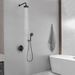 Single-Handle 1-Spray Round Rain Shower Faucet Combo Set With Dual Function Pressure Balance Valve In Matte Black_voghion.com