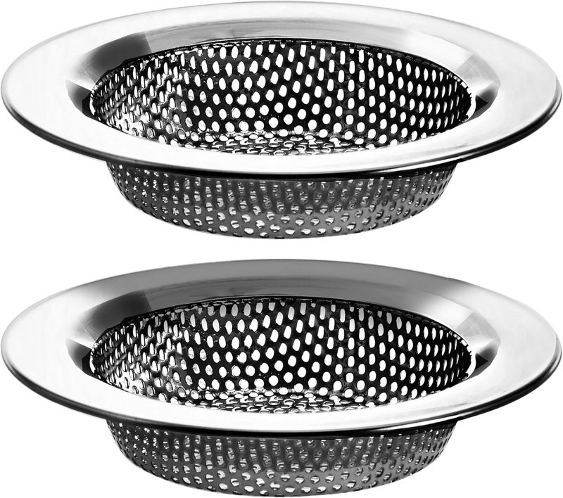 2-Pack 4.5inch 11.4cm Top / 3inch (Approx. 7.6cm ) - Kitchen Sink Drain Filter Large Basket Food CatcherStainless Steel_voghion.com