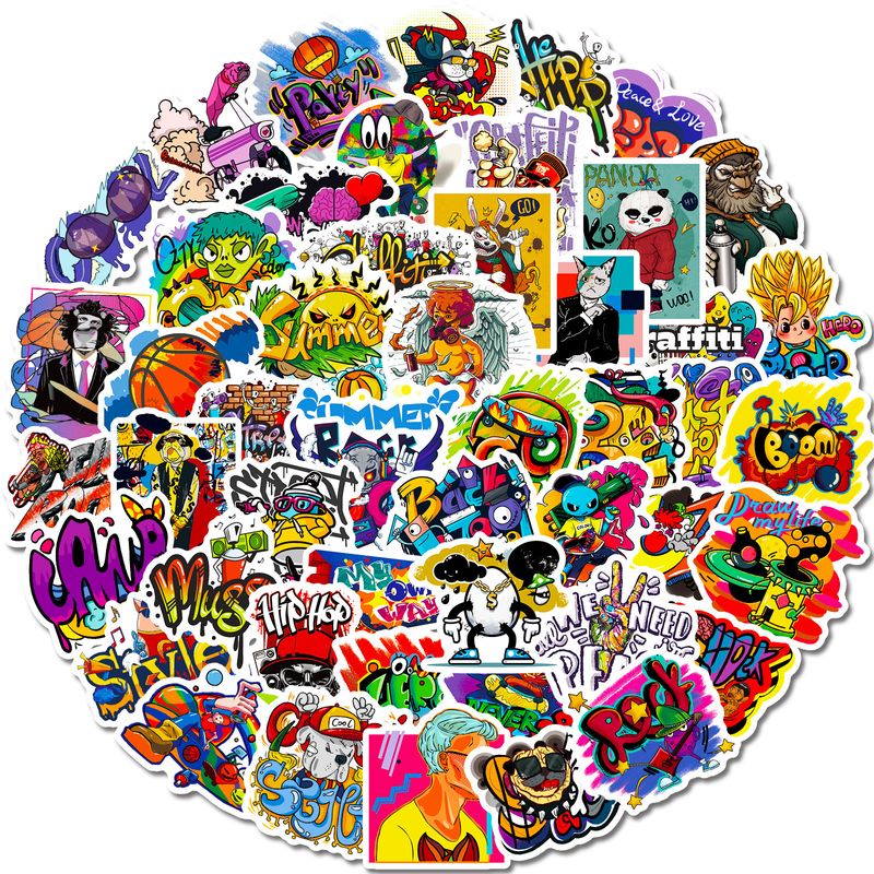 Stationery Sticker cool graffiti stickers new hip-hop psychedelic stickers laptop phone case bicycle decoration stickers_voghion.com