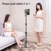 2-in-1 55 cm verstelbare tablet-statief vloerstandaard houder live mount 4-13 inch voor iPad iPhone-beugelondersteuning_voghion.com