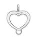 Amore La Vita Sterling Silver Rhodium-plated Polished Open Heart Charm Carrier Pendant_voghion.com