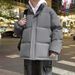 Plus Size Unisex Winter Puffer Jacket Stand Collar Loose Thickened Cotton Coat For Men_voghion.com