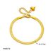 Niche fashion simple design titanium steel gold-plated braided print snake bone chain necklace bracelet metal jewelry set_voghion.com