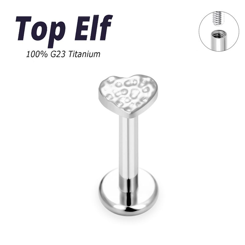 Anelli per le labbra a forma di luna con perline a cuore in titanio G23 ASTM F136, orecchini a forma di garofano per orecchie perforate, orecchini arricciati a forma di capra,_voghion.com