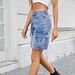 Women's Denim Cargo Shorts - Straight Leg Mid-Length Shorts With Functional Side Pockets_voghion.com