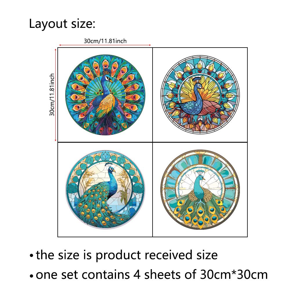 New Colorful Rabbit Peacock Painting PVC CH Series Living Room and Bedroom Decorative Wall Stickers_voghion.com