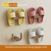 Peach Wood Grain Slipper No-Drill Bathroom Multifunctional Storage Shoe Wall Hanging Rack_voghion.com