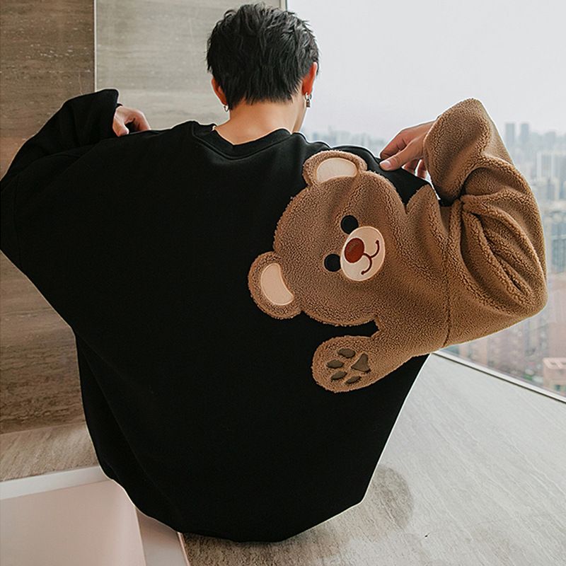 Abbigliamento da uomo Felpa con cappuccio in pile di agnello per uomo e donna, marchio Instagram, più giacca da coppia in pile spesso e allentato_voghion.com