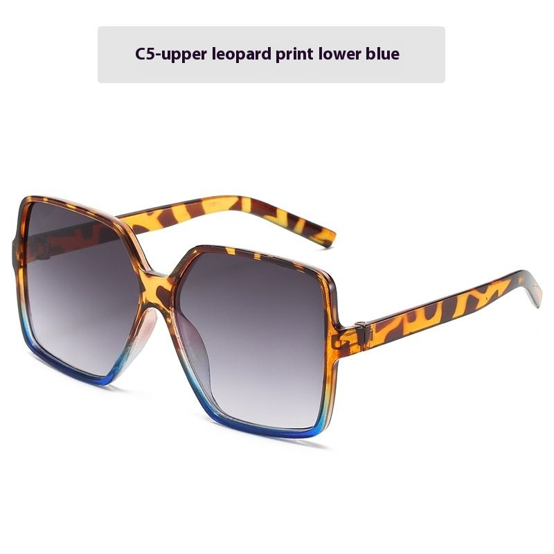The new trend of large frame sunglasses in Europe and the United States wind ladies sunglasses glasses men_voghion.com