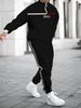 Neue trendige Marke im amerikanischen Stil, lässig, locker, Sweatshirt und Jogginghose, Tech-Print, langärmeliges Sport-Set für Herren_voghion.com