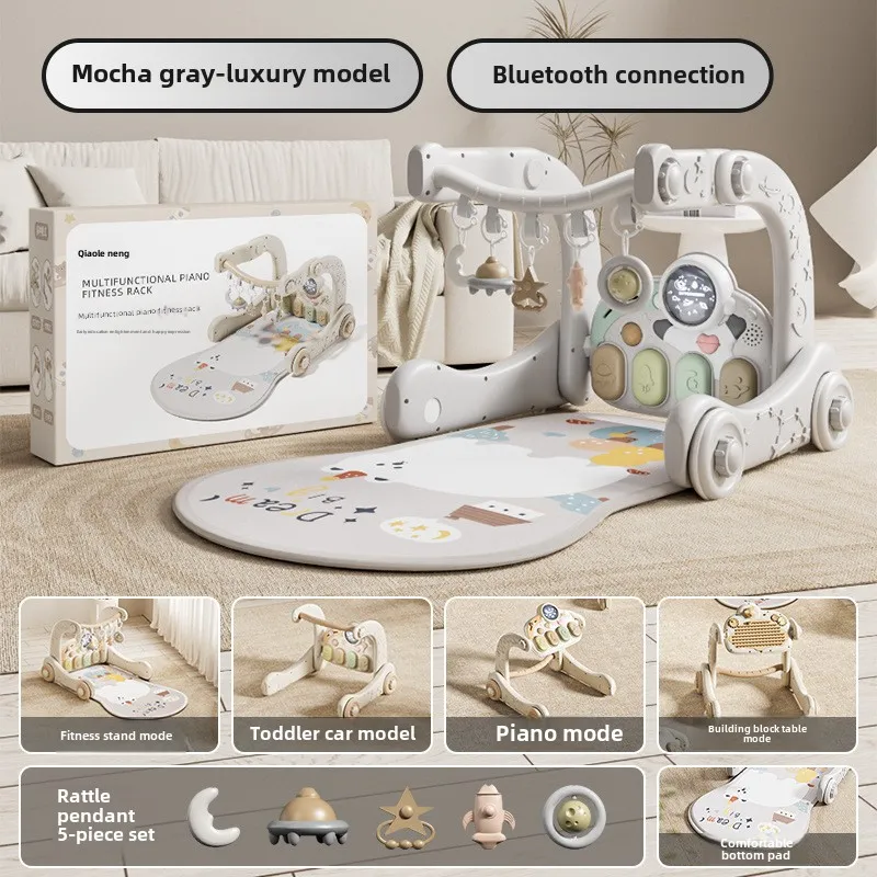Qiao Le Bear Baby Pedal Piano Fitness Rack Walker 3 mois 6 Puzzle Éducation précoce Nouveau-né Tout-petit Bébé Jouets_voghion.com