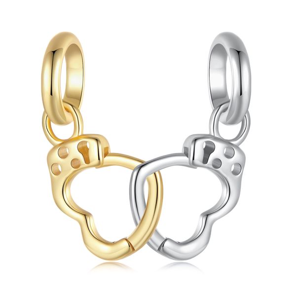 Ciondolo a forma di manetta a forma di cuore in argento sterling_voghion.com