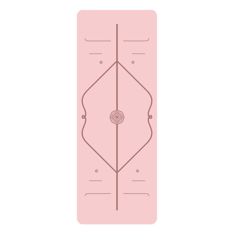 Esterilla de yoga de lujo de PU de caucho natural, antideslizante y absorbente de sudor, con línea de postura grabada y ensanchada y engrosada._voghion.com