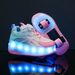 Flash Shoes Charging Colorful Light Shoes Running Horse Light Button Light Shoes Girls Boys With Light Shoes Double Roller Skates_voghion.com