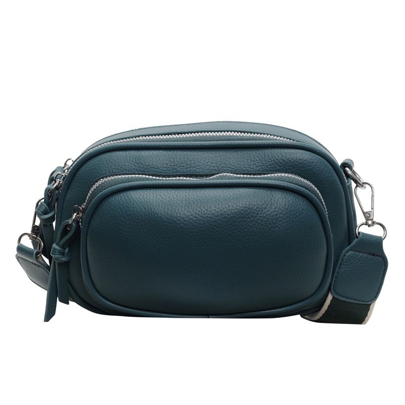 Borsa da donna alla moda, multistrato, con cerniera, piccola borsa rotonda, versatile, in morbida pelle, con tracolla larga, per donna._voghion.com